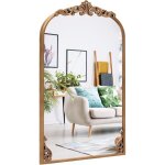 Costway miroir mural arch, cadre en m�tal, grand miroir mural baroque pour salon chambre entr�e, r�flexion ...