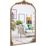 Costway miroir mural arch, cadre en m�tal, grand miroir mural baroque pour salon chambre entr�e, r�flexion ...