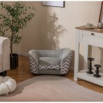 Costway - panier chien chat, lit pour chien avec coussin doux rempli, housse amovible et lavable, poche ...