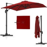 Costway parasol d�port� carr� 2, 4 x 2, 4 m, parasol de jardin ext�rieur rotatif 360� - 5 inclinaisons ...