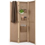 Costway paravent interieur 3 panneaux 121 x 170 cm, separateur de pieces pliable, lin synthtique, 4 ...