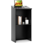 Costway podium debout en bois, pupitre 117 cm, surface inclinée avec rebord, lutrin avec Étagère de rangement ... Costway podium debout en bois, pupitre 117 cm, surface inclinée avec rebord, lutrin avec Étagère de rangement ...