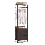 Portant  vtements avec tiroirs, commode et penderie autoportante, tringle de suspension  3 positions, ...