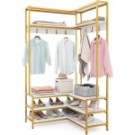 Costway - porte manteaux d'angle 178 cm, meuble d'entr�e avec banc � chaussures, 7 pat�res, etag�res ...