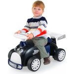 Costway porteur enfant en frome requin avec volant & musique, voiture � pousser b�b� avec coffre � jouets ...