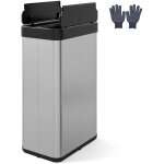Costway poubelle cuisine automatique 60 l, poubelle �troite en acier inoxydable, capteur mouvement infrarouge, ...