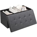 Costway - pouf pliable en tissu de 80 cm, coffre � jouets avec bac de rangement amovible, banc � chaussures ...