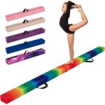 Costway poutre de gymnastique pliable, barre de gymnastique au sol portable en mousse avec housse en ...