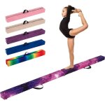 Costway poutre de gymnastique pliable, barre de gymnastique au sol portable en mousse avec housse en ...