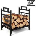 Costway - range bûche interieur en fer forgé poignée pratique et pieds surélevés, porte - bûches charge ... Costway - range bûche interieur en fer forgé poignée pratique et pieds surélevés, porte - bûches charge ...