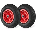 Costway roue de brouette 4, 80 / 4, 00 - 8, pneu en caoutchouc de 40 cm avec roulement de 2 cm et moyeu ...