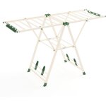 Costway - s�choir � linge autoportant, �tendoir � linge pliable en m�tal avec ailes r�glables en hauteur, ...