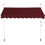 Costway - store banne manuel hauteur r�glable 250 x 200 - 300cm, auvent r�tractable 250cm en aluminium ...