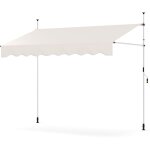 Costway - store banne manuel r�tractable 250 x 210 - 300 cm sans per�age, auvent pare - soleil r�glable ...