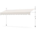 Costway - store banne manuel r�tractable 400 x 210 - 300 cm sans per�age, auvent pare - soleil r�glable ...