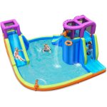 Costway - structure gonflable, double toboggan aquatique avec 4 arroseurs et 2 pistolets  eau et piscine ...