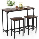 Costway - table bar avec tabouret, table de cuisine 2 personnes pour petit espace, repose - pied, mange ...