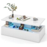 Costway table basse led, table basse salon 20 lumières réglables avce télécommande, 19 modes dynamiques, ... Costway table basse led, table basse salon 20 lumières réglables avce télécommande, 19 modes dynamiques, ...