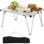 Costway - table de camping pliante grande surface 93 x 69 cm, avec plateau etanche et enroulable l�ger ...