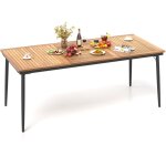 Costway - table à manger extérieur en bois d'acacia certifié fsc pour 8 personnes, table 200x90 cm avec ... Costway - table à manger extérieur en bois d'acacia certifié fsc pour 8 personnes, table 200x90 cm avec ...