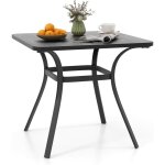 Table de salle à manger de patio en métal 80 x 80 cm, table d'appoint carrée avec 4 pieds incurvés, table ... Table de salle à manger de patio en métal 80 x 80 cm, table d'appoint carrée avec 4 pieds incurvés, table ...
