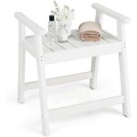 Costway tabouret salle de bain imperm�able avec accoudoirs, petit tabouret de douche antid�rapant �tanche, ...
