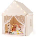 Costway tente de jeux pour enfants avec lumi�res �toiles & tapis lavable en coton, cabane enfant interieur ...