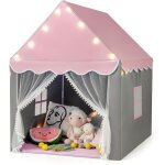 Costway tente de jeux pour enfants avec lumi�res �toiles & tapis lavable en coton, cabane enfant interieur ...