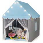 Costway tente de jeux pour enfants avec lumi�res �toiles & tapis lavable en coton, cabane enfant interieur ...