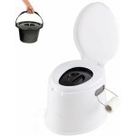 Costway toilette sche portable extrieure 5l avec seau intrieur et porte - papier amovible pour camping, ...