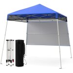Costway - tonnelle de jardin 182 x 182 cm avec panneau lat�ral, tente r�ception pliant avec pieds inclin�s ...
