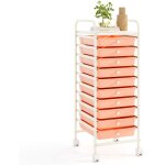 Tour de rangement, desserte  roulettes avec 10 tiroirs, chariot de rangement stable solide, 4 roulettes ...