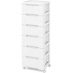 Costway - tour de rangement sur roulettes, commode verticale à 6 tiroirs, roulettes universelles et verrouilla ... Costway - tour de rangement sur roulettes, commode verticale à 6 tiroirs, roulettes universelles et verrouilla ...