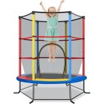 Costway - trampoline extrieur enfants 165 cm avec filet de scurit, trampoline enfants avec cadre ...