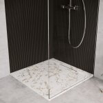 Cosyneo - receveur de douche en pierre naturelle extra plat � poser 90x90cm - blanc marbre - origine