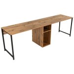 Cotecosy - bureau double avec rangements - coloris : naturel et noir - dervilo