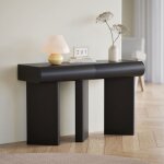 Cotecosy - console design 2 tiroirs l120cm avec pieds obliques mezade noir