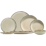 Cotecosy - service de table en porcelaine point 24 pices cannelle