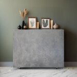 Cotecosy - table console extensible 300cm nefertiti effet béton ciré gris Cotecosy - table console extensible 300cm nefertiti effet béton ciré gris