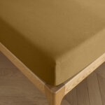 Coton pur - drap housse 140 x 190 cm bonnet 30 cm 'prémium' pour lit 2 places - prémium caramel Coton pur - drap housse 140 x 190 cm bonnet 30 cm 'prémium' pour lit 2 places - prémium caramel