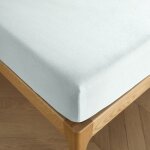 Coton pur - drap housse 140 x 190 cm bonnet 30 cm 'prémium' pour lit 2 places - prémium menthe Coton pur - drap housse 140 x 190 cm bonnet 30 cm 'prémium' pour lit 2 places - prémium menthe