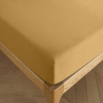 Coton pur - drap housse 140 x 190 cm bonnet 30 cm 'prémium' pour lit 2 places - prémium miel Coton pur - drap housse 140 x 190 cm bonnet 30 cm 'prémium' pour lit 2 places - prémium miel