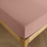 Coton pur - drap housse 140 x 190 cm bonnet 30 cm 'prémium' pour lit 2 places - prémium vieux rose Coton pur - drap housse 140 x 190 cm bonnet 30 cm 'prémium' pour lit 2 places - prémium vieux rose
