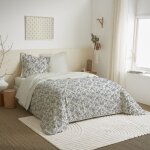 Coton pur - parure de draps 4 pièces pour lit 140 x 190 cm bérengère nuage Coton pur - parure de draps 4 pièces pour lit 140 x 190 cm bérengère nuage
