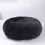 Couchage panier chien chat corbeille coussin rond hiver chaud en peluche lit animal - noir 50cm