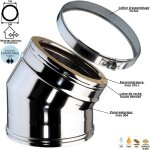 Edilinox - coude 30 degr�s conduit double paroi isol� ediliso25 diam�tre 150