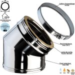 Edilinox - coude 45 degr�s conduit double paroi isol� ediliso25 diam�tre 150