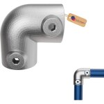 Coude 90� collier de serrage �27 mm galvanis� argent ? raccord coud� 2 voies connecteur de tuyau pour ...