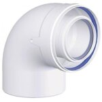 Coude clapet int�gr� 90� 3cep ariston �80 / 125mm pour chaudi�re � ventouse - 3318648