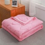 Couette �t� 200x230 cm rose, coton imprim�, fine lavable, 1 - 2 personnes, sans housse